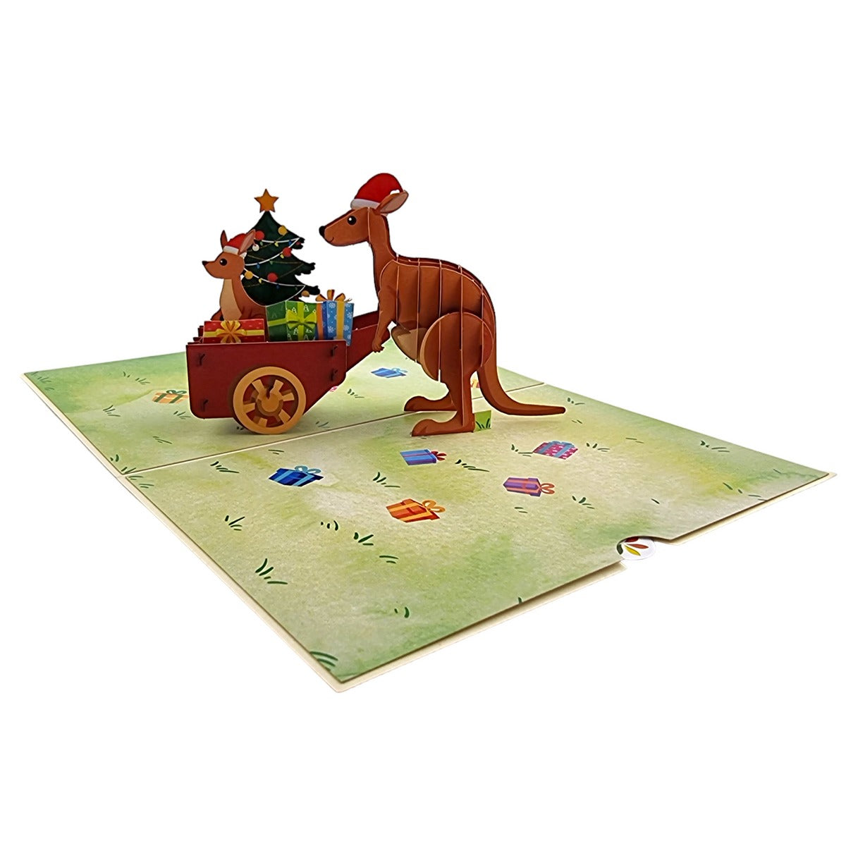 Colorpop Up Card Kangaroo Christmas Delivery