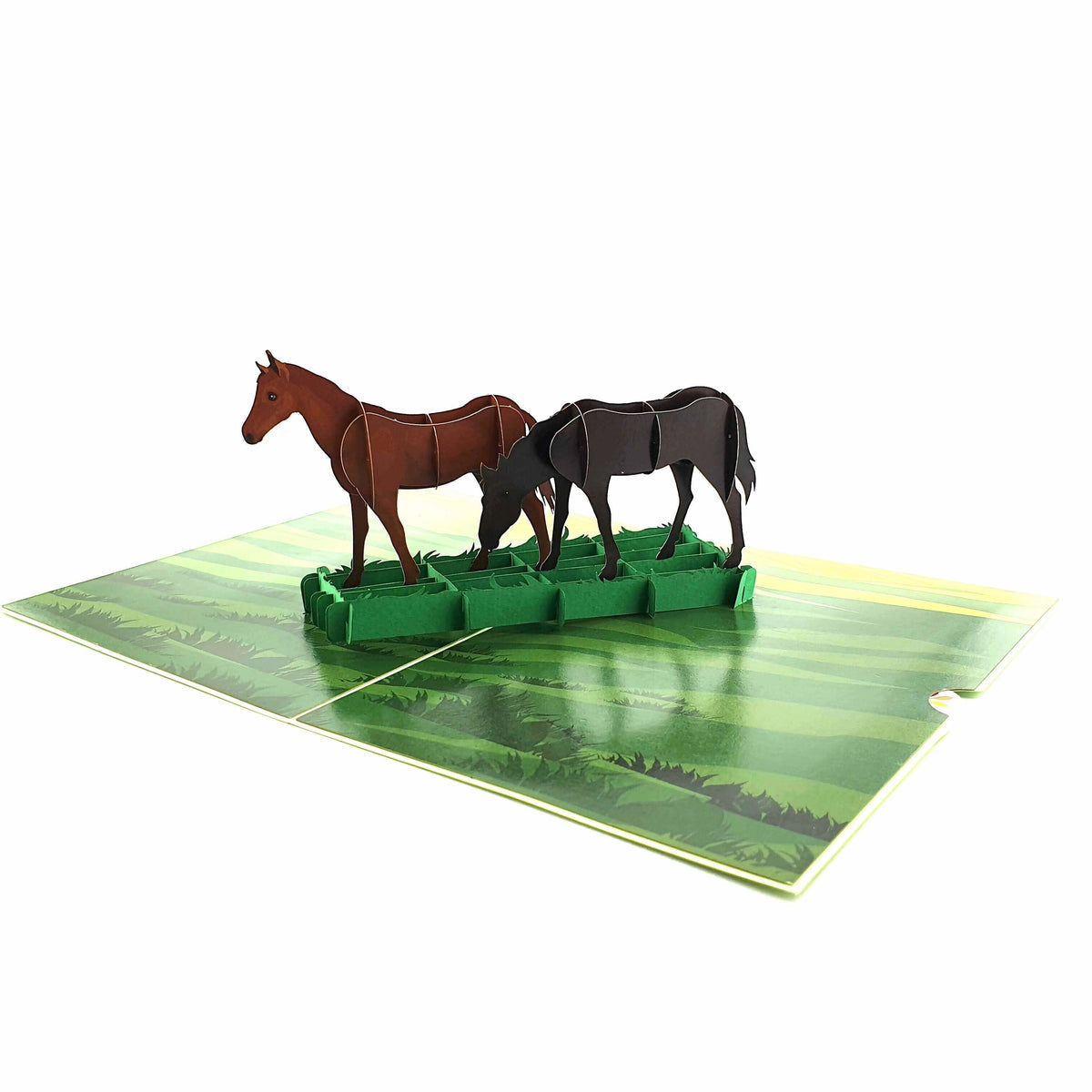 Colorpop Up Card Horses