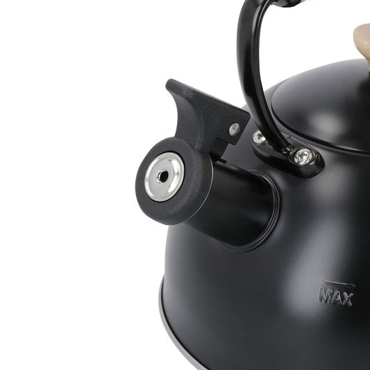 Lc Black Whistling Kettle With Wooden Handle, 1.6L