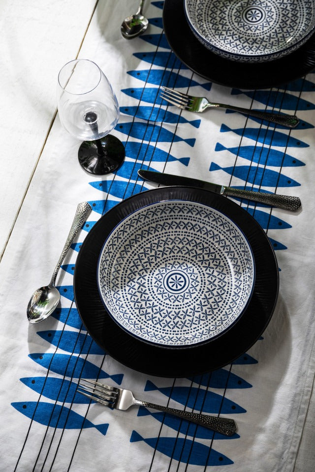 Mikasa Blue Mediterranean Stoneware Bowl, 900Ml, 21 X 5Cm