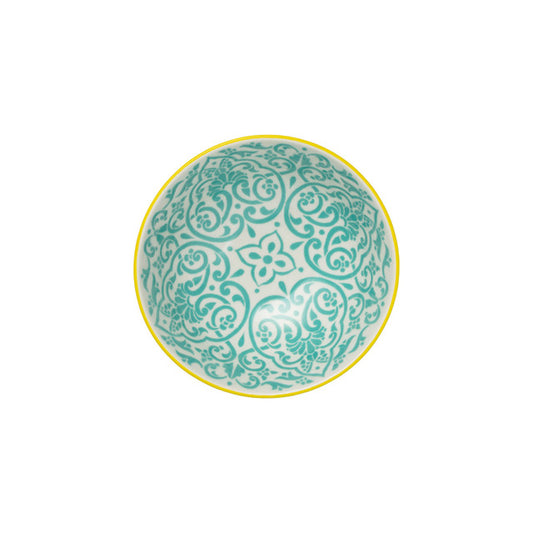 MIKASA YELLOW AND BLUE GEO NIBBLE BOWL 12CM
