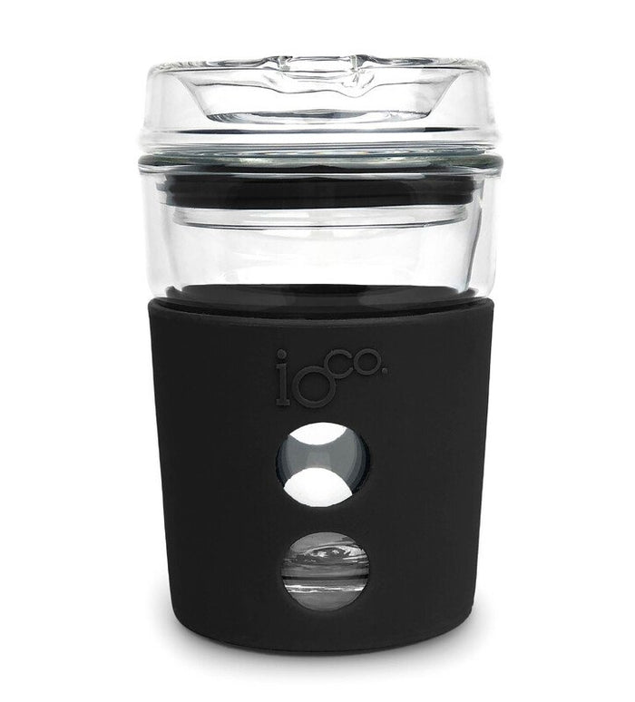 Ioco 8oz All Glass Coffee Traveller Black
