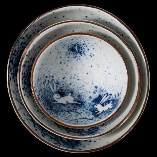 Omotenashi Tsukiusagi |Set | 3 Bowls - Oval