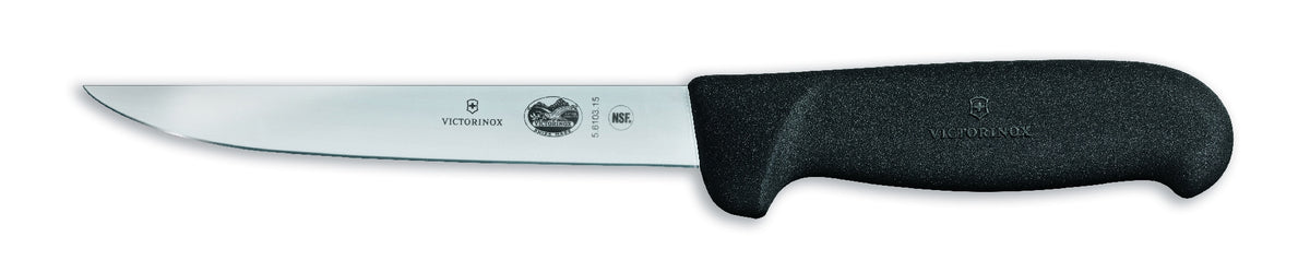 Victorinox Boning Knife 18cm Straight Narrow Fibrox Black