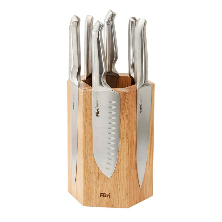Furi Pro Magnetic Hexagonal Knife Block 7 Piece Set