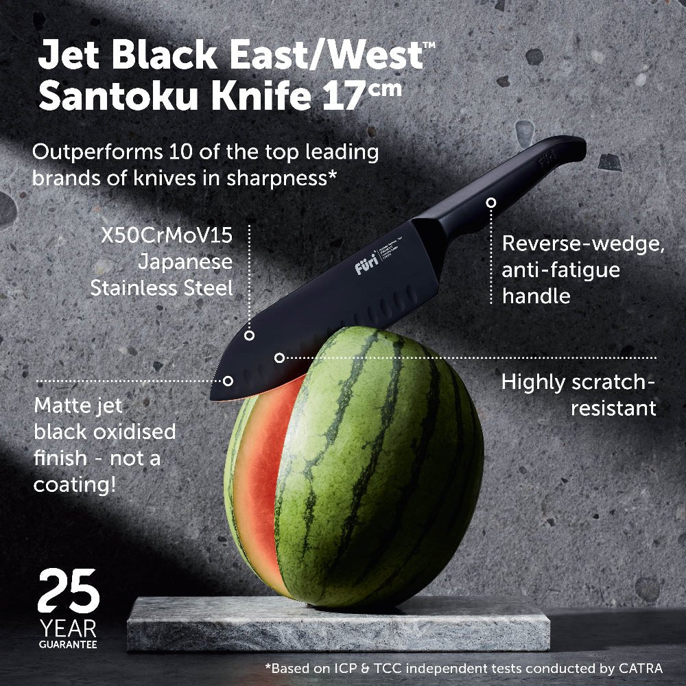 Furi Pro Jet Black East West 17Cm Santoku Knife