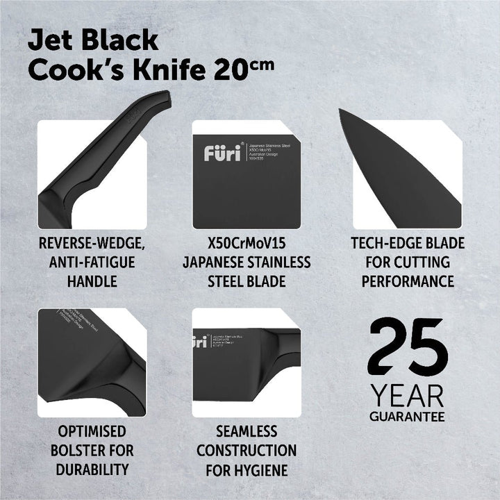 Furi Pro Jet Black 20Cm Cooks Knife