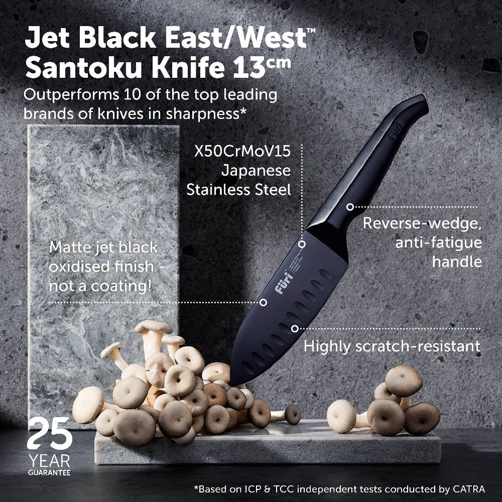 Furi Pro Jet Black East West 13Cm Santoku Knife