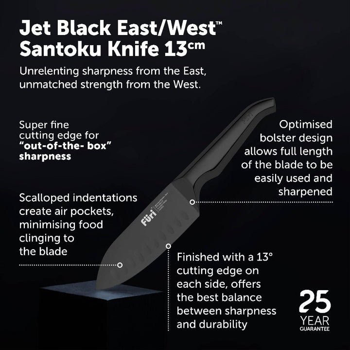 Furi Pro Jet Black East West 13Cm Santoku Knife