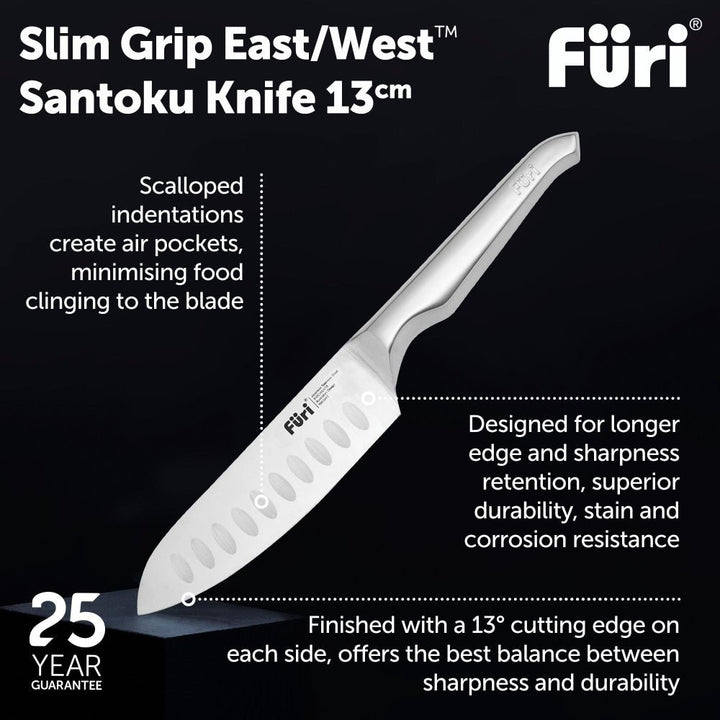 Furi Small Grip East West Santoku Knife 13Cm
