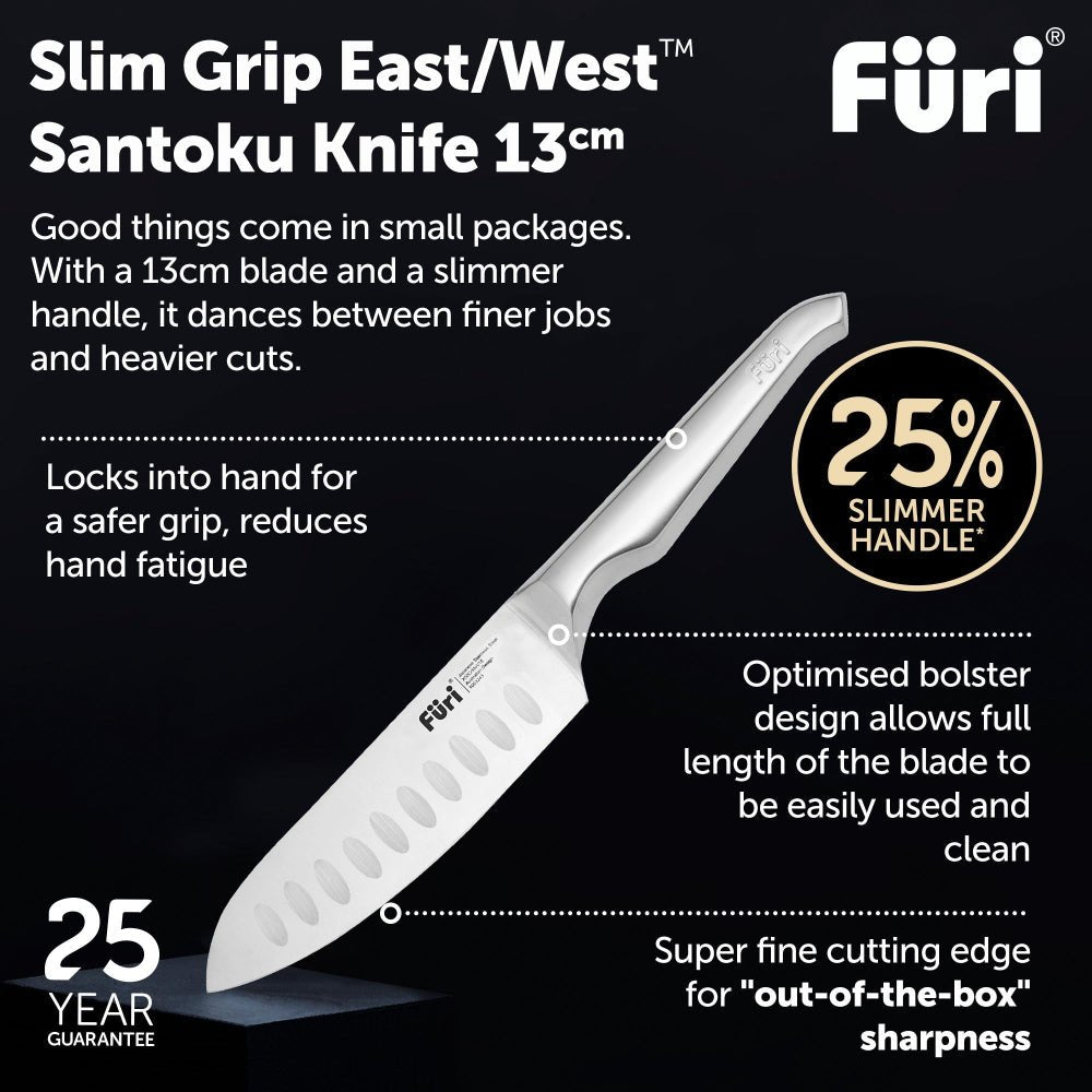 Furi Small Grip East West Santoku Knife 13Cm