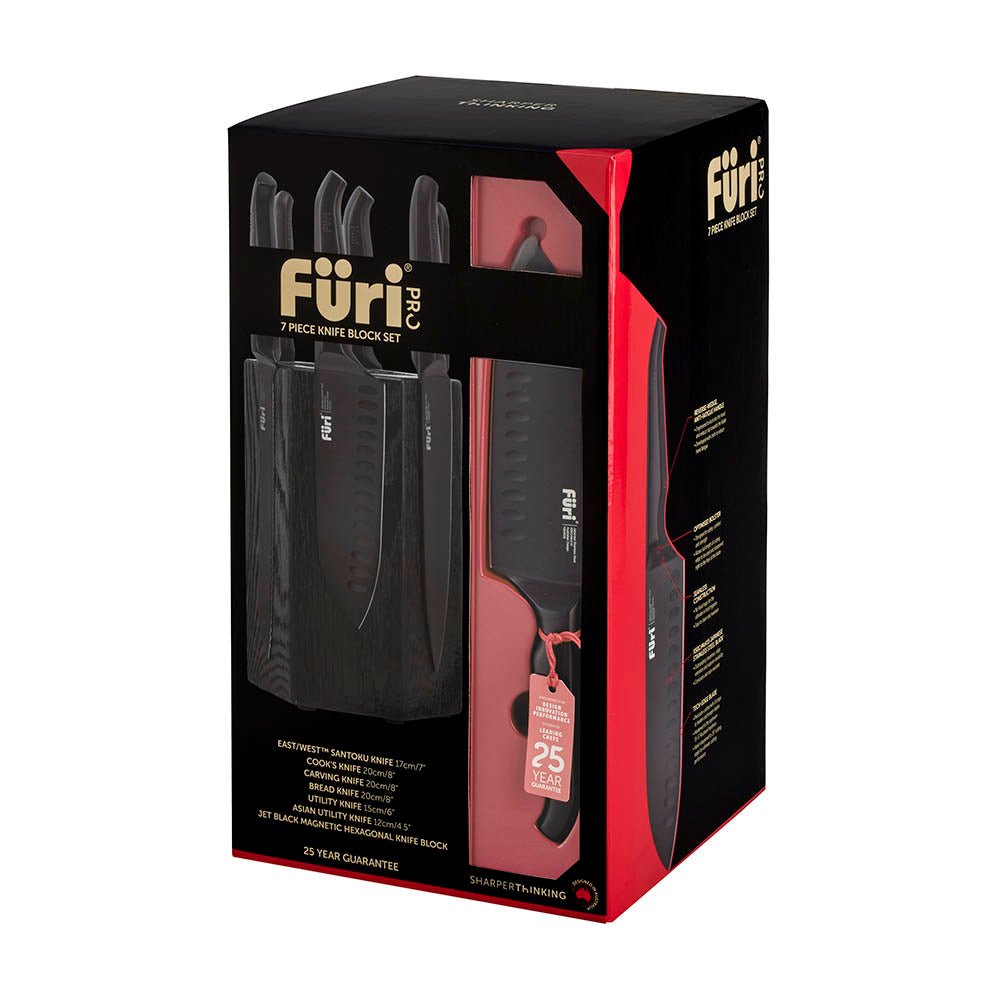 Furi Jet Black Magnetic Hexagonal Block Set 7 Piece