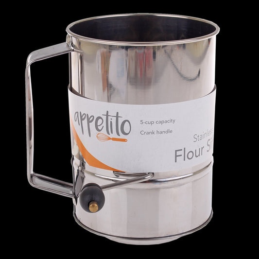 S/s 5 Cup Flour Sifter Crank
