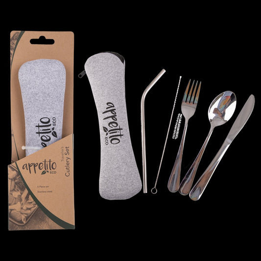 Appetito 5 Pce S/S Traveller'S Cutlery Set