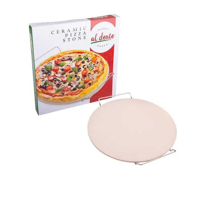 Pizza Stone Ceramic With Rack 33cm