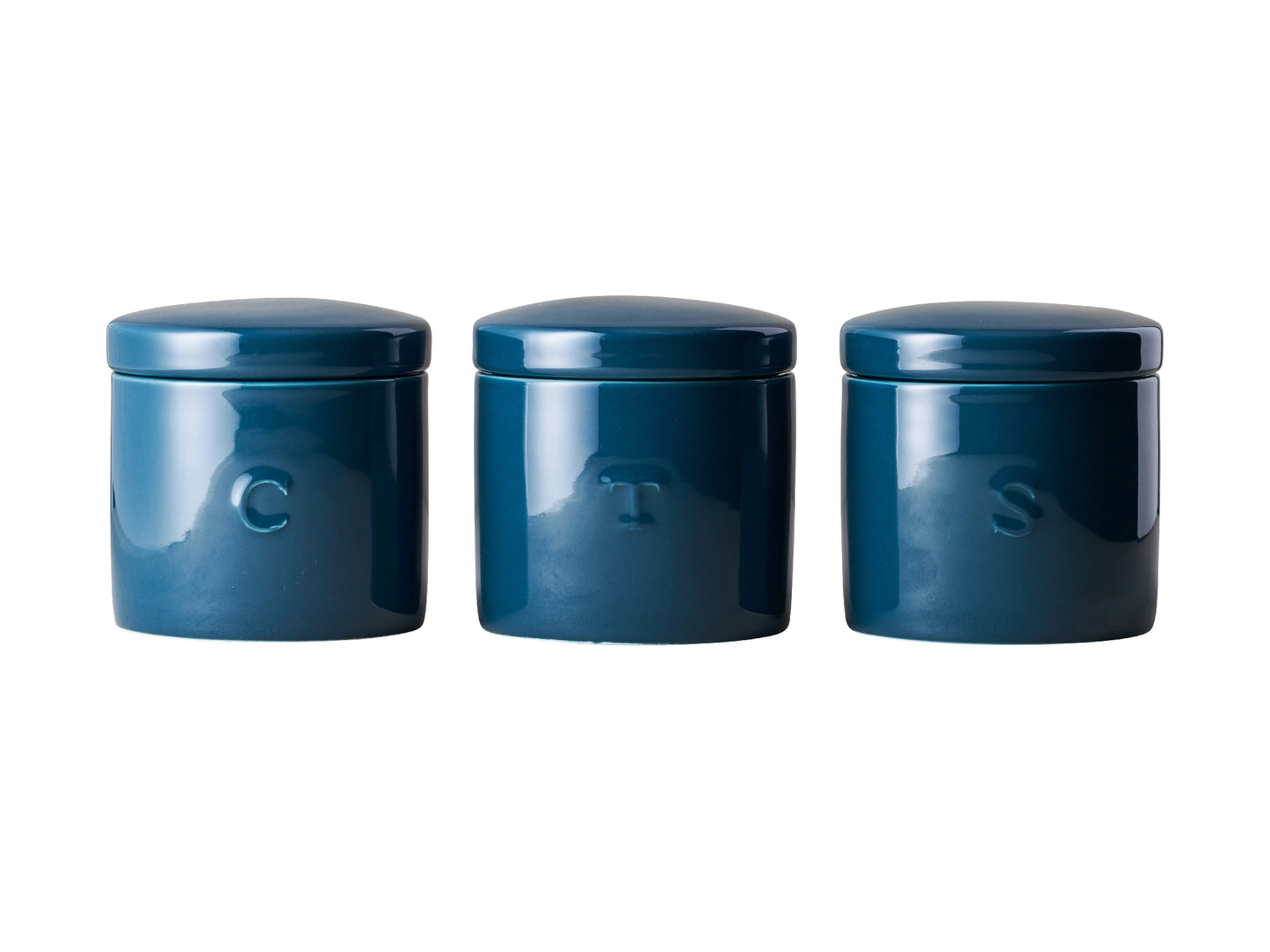 Mw Epicurious Canister 600ml Set Of 3 Teal Gift Boxed