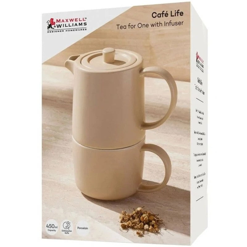 Maxwell & Williams Teapot For One Cafe Life Sand