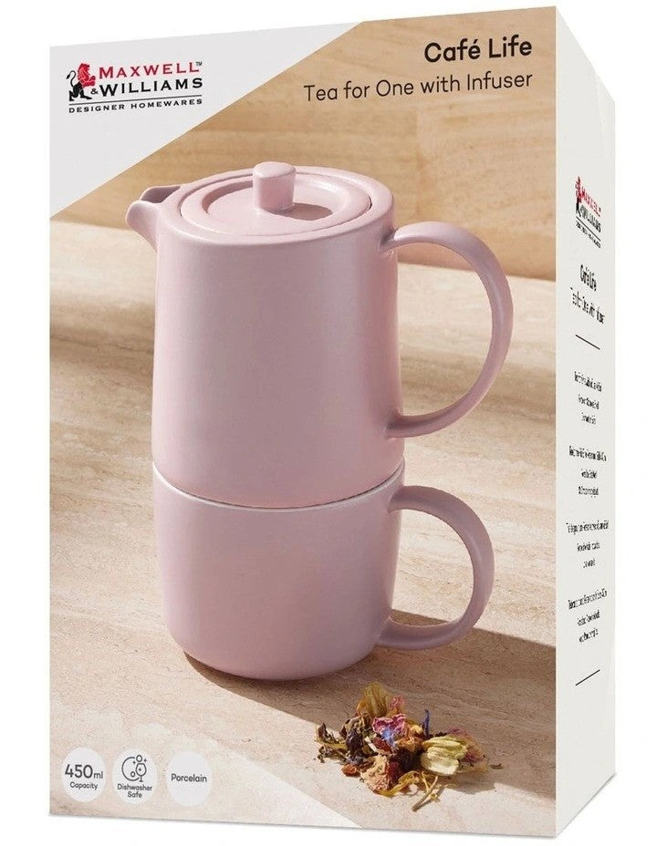 Maxwell & Williams Teapot For One Cafe Life Rose