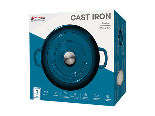 Mw Cast Iron Braiser Midnight Blue 27Cm / 3.3L Gift Boxed
