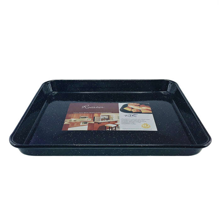 Falcon Enamel Rectangle Baking Tray Black and White Speckle 31x27x3cm