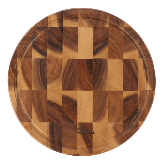Davis & Waddell Round Acacia End Grain Cutting Board 30X4Cm
