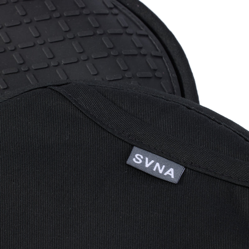 Svna Safe & Snug Oven Mitts 2Pcs Set Black 18X22Cm