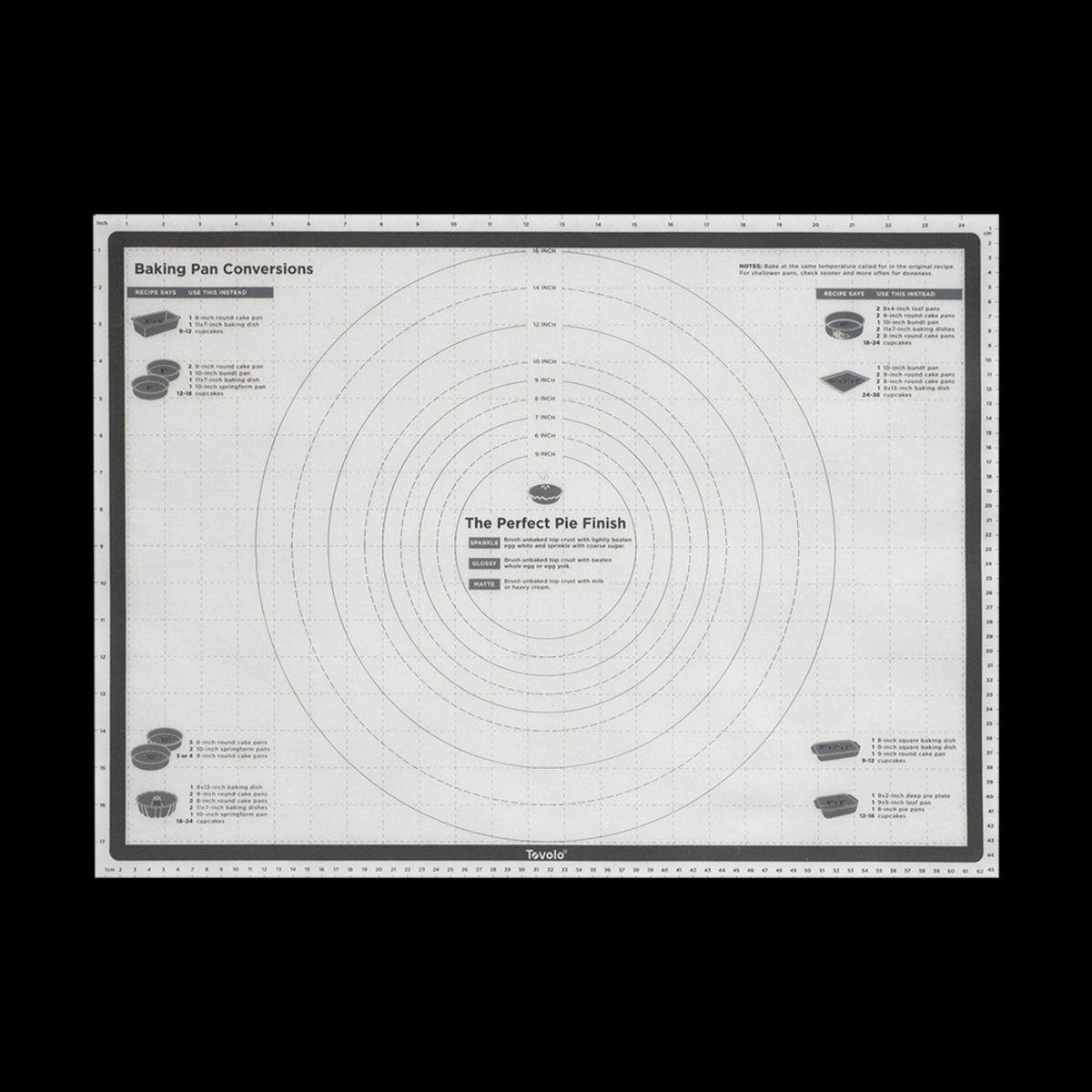 Truebake Silicone Pastry Mat With Reference Marks - Charcoal