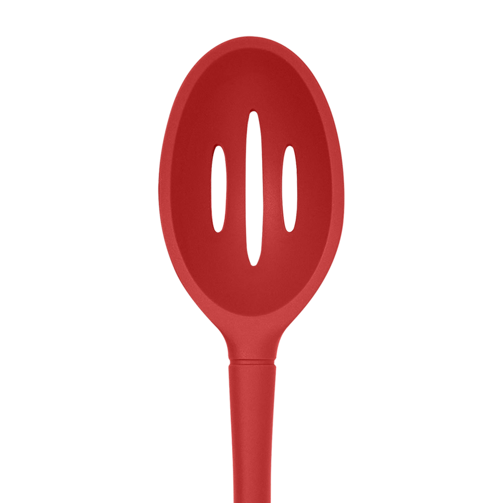 Tovolo "Flex-Core" All Silicone Slotted Deep Spoon (Cayene Red)
