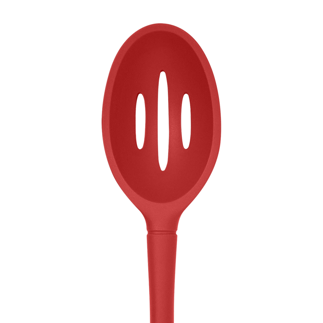Tovolo "Flex-Core" All Silicone Slotted Deep Spoon (Cayene Red)