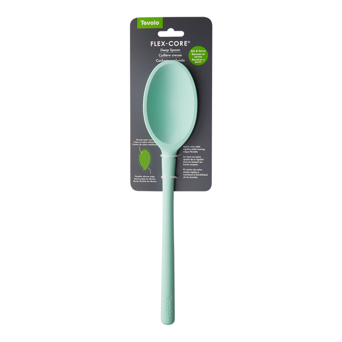 Tovolo "flex-core" All Silicone Deep Spoon (light Aqua)