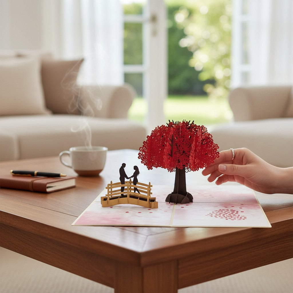 Colorpop Up Card Cherry Blosssom Love Scene