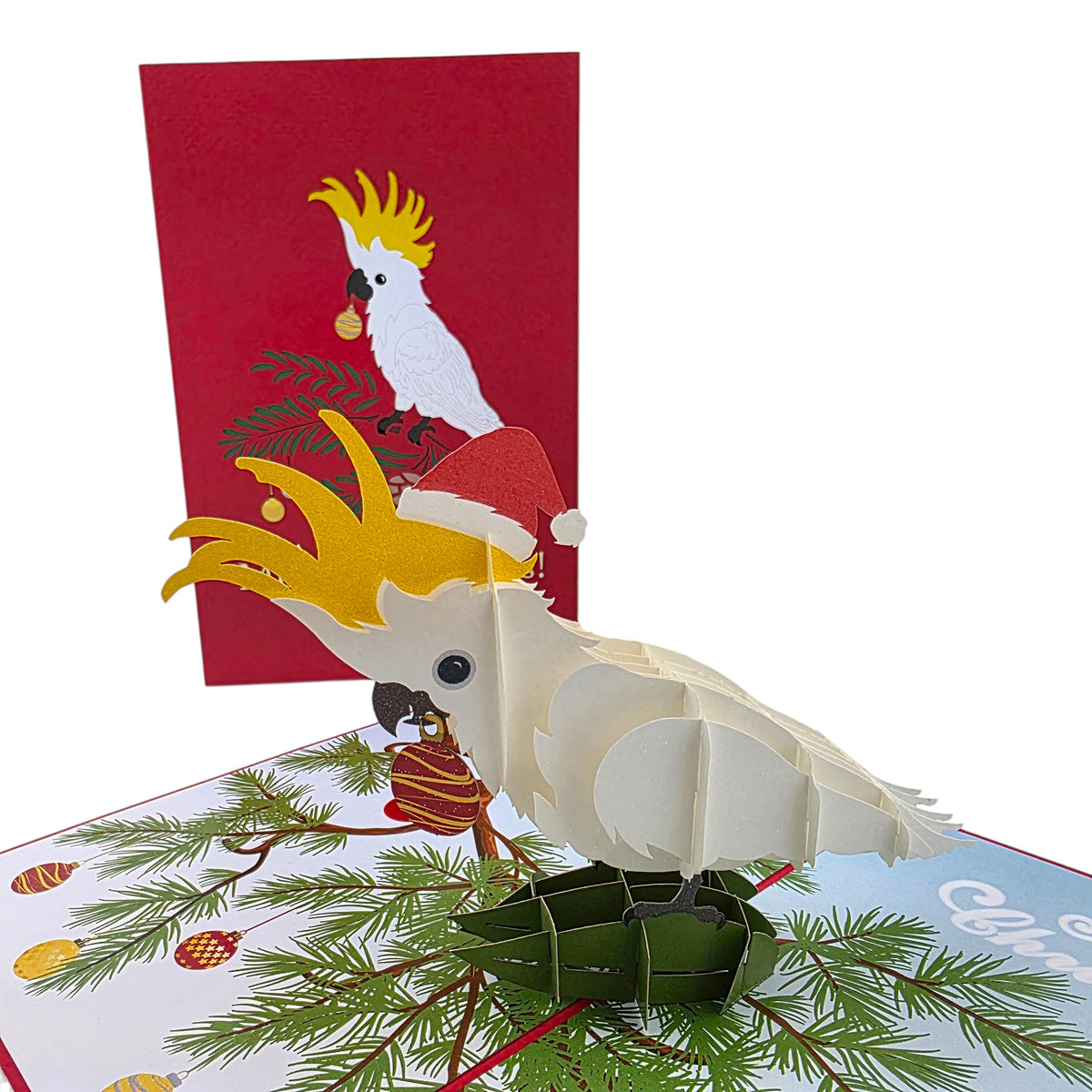 Colorpop Up Card Cockatoo Christmas