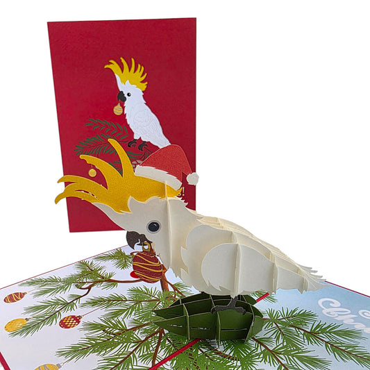 Colorpop Up Card Cockatoo Christmas