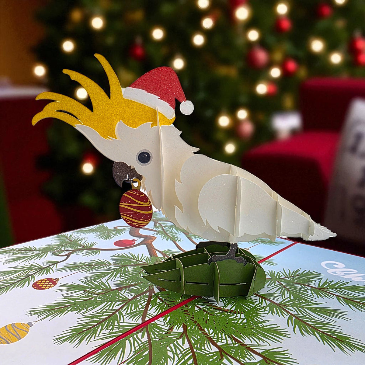 Colorpop Up Card Cockatoo Christmas