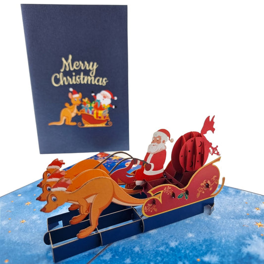 Colorpop Up Card Kangaroo Xmas Sleigh Pop Up Card