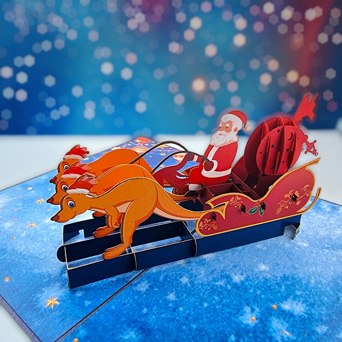 Colorpop Up Card Kangaroo Xmas Sleigh Pop Up Card
