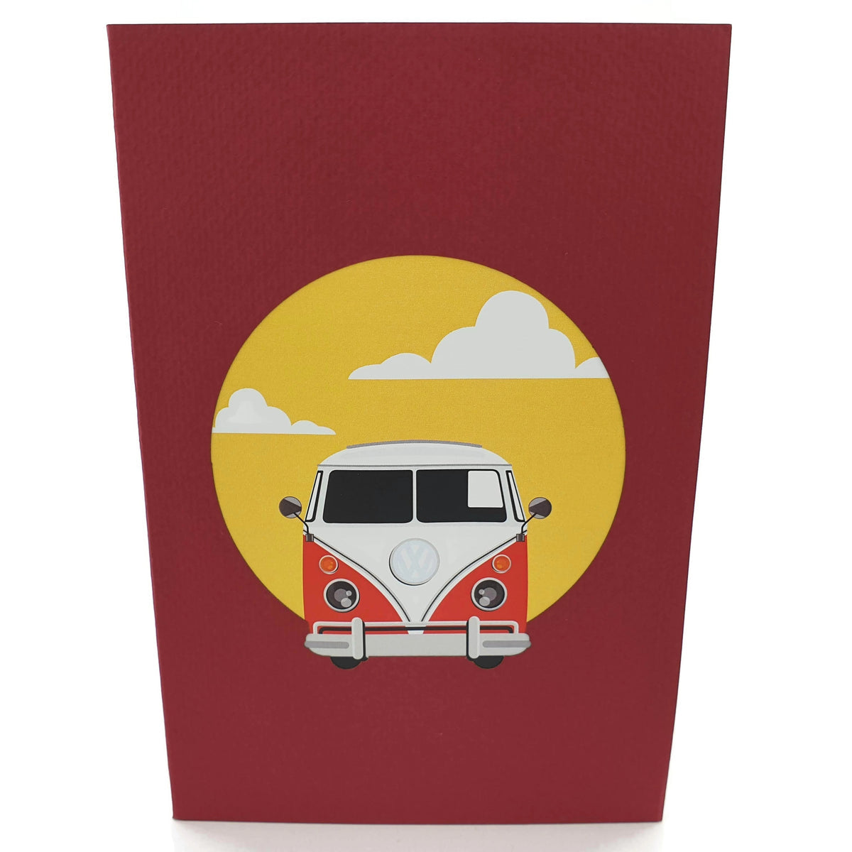 Colorpop Up Card Retro Red Kombi Van