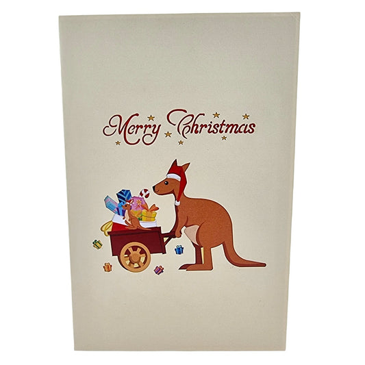 Colorpop Up Card Kangaroo Christmas Delivery