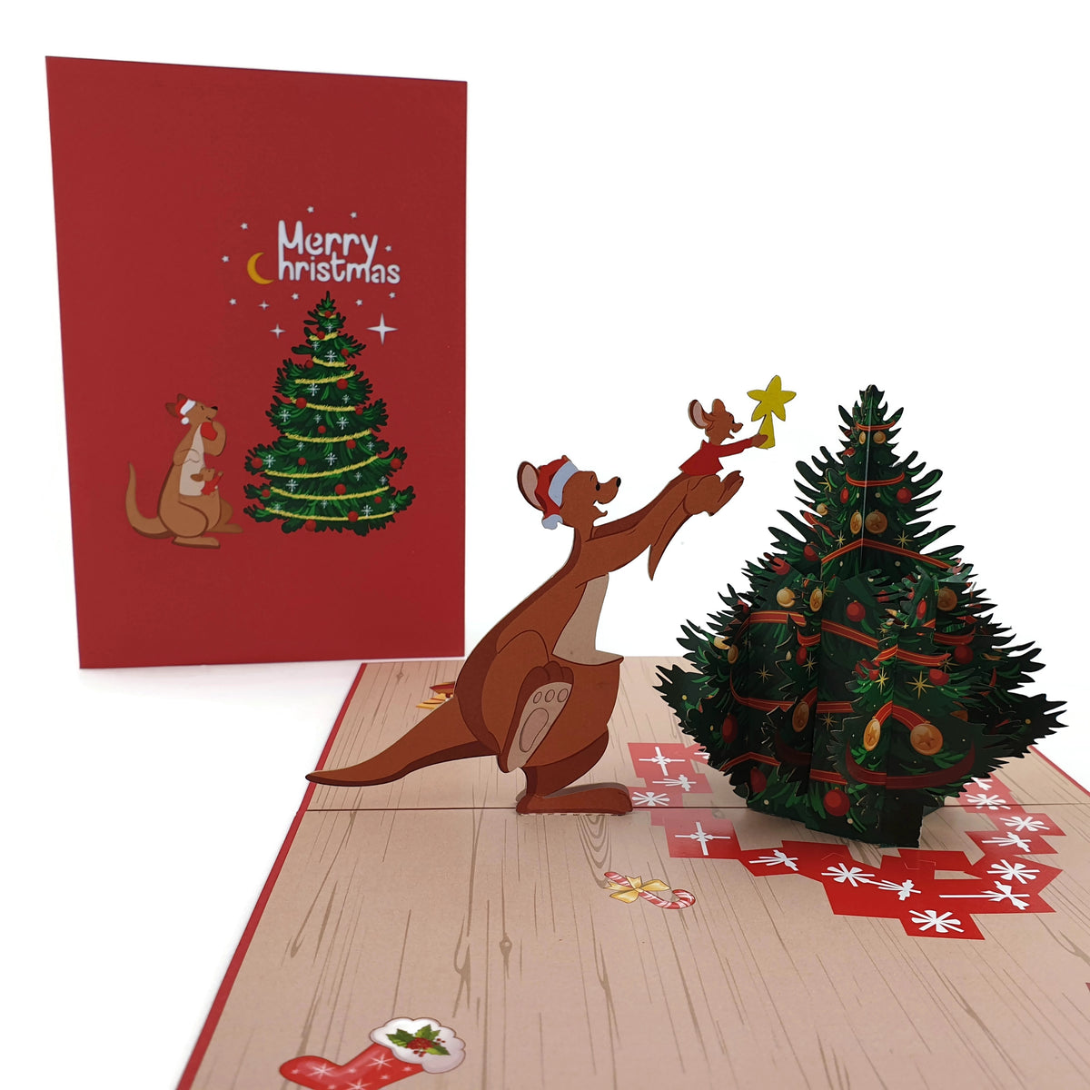 Colorpop Up Card Kangaroo And Chirstmas