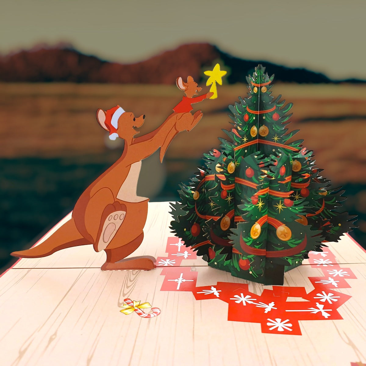Colorpop Up Card Kangaroo And Chirstmas