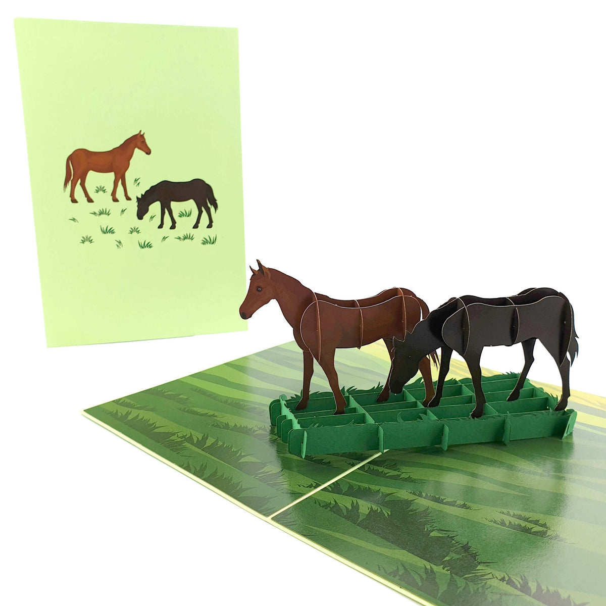Colorpop Up Card Horses