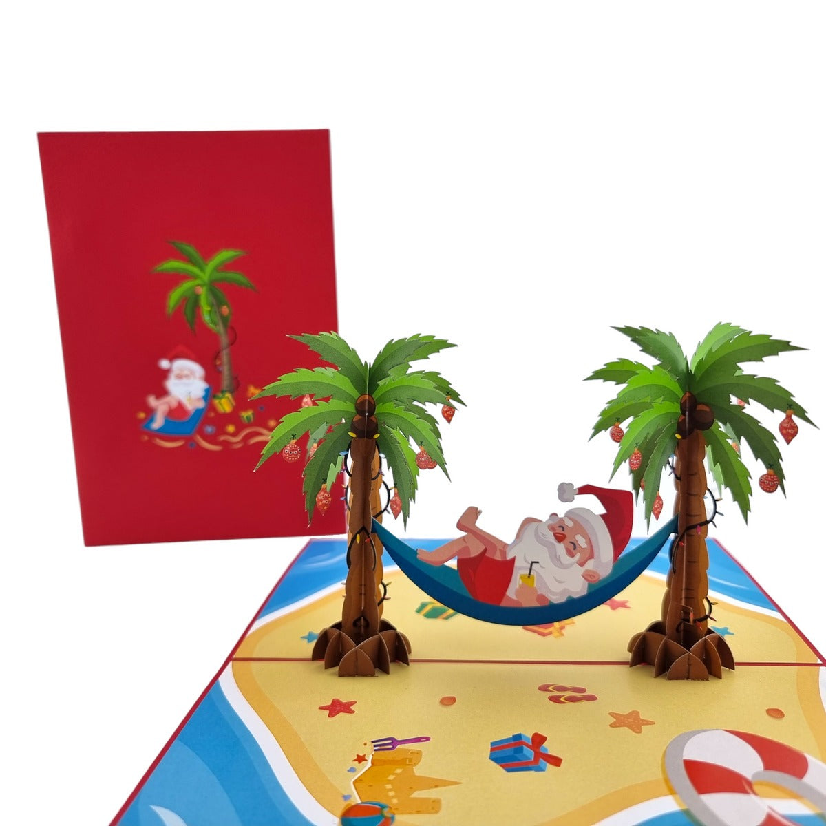 Colorpop Up Card Santa On The Beach In Hammock