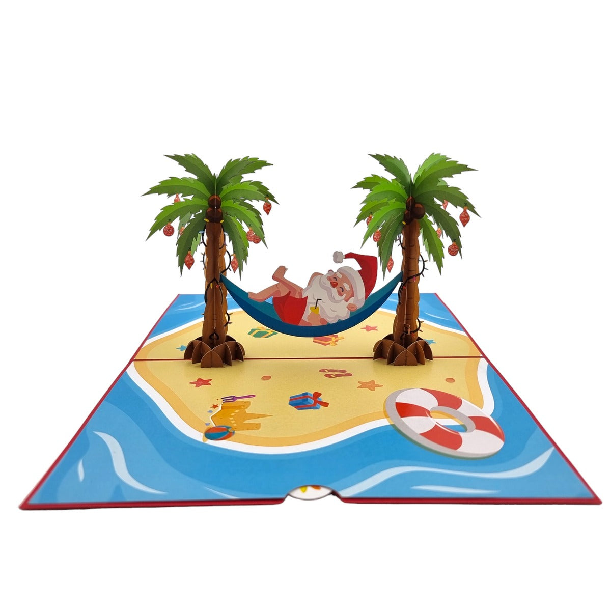 Colorpop Up Card Santa On The Beach In Hammock