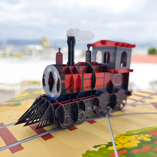 Colorpop Up Card Steam Train
