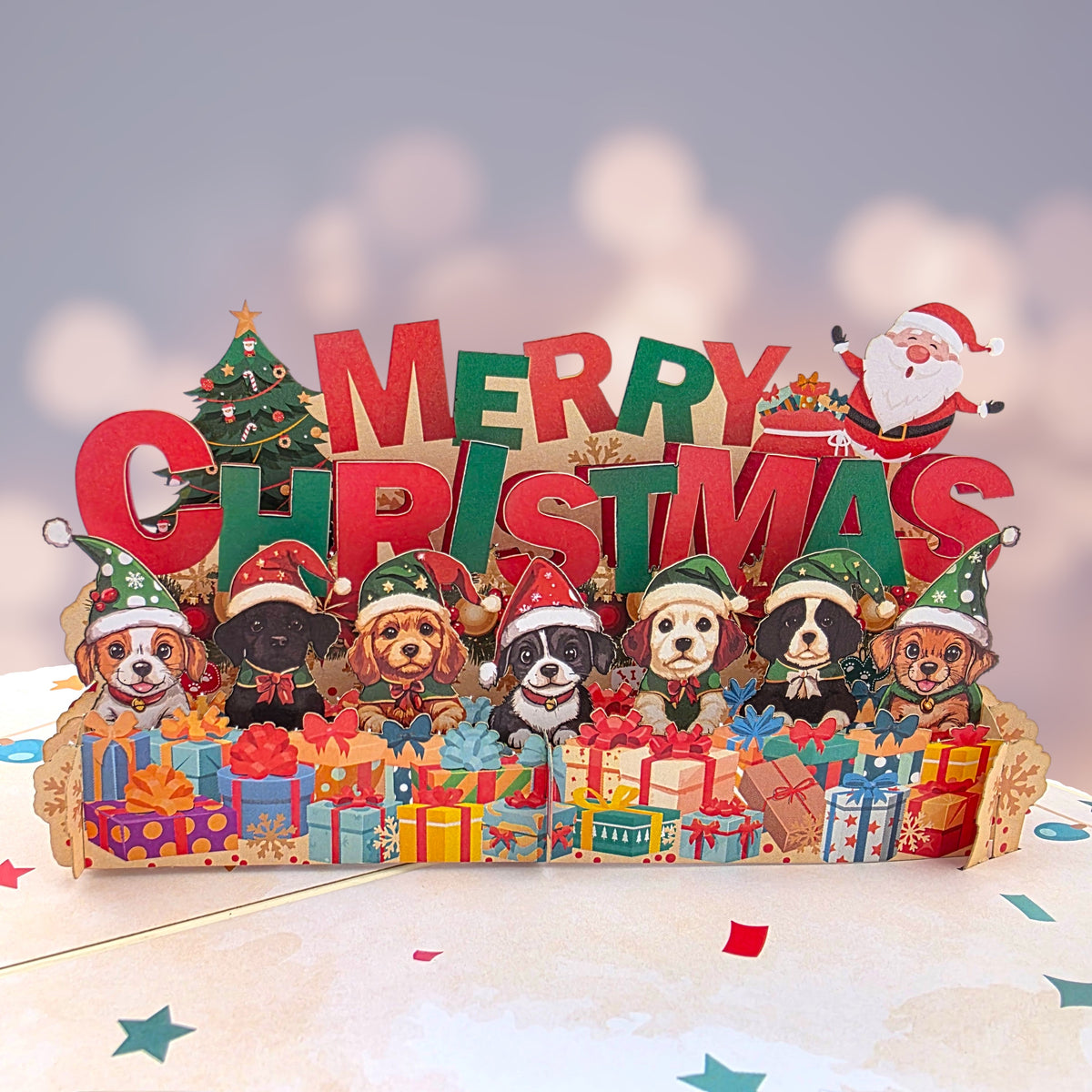 Colorpop Up Card Christmas Puppies