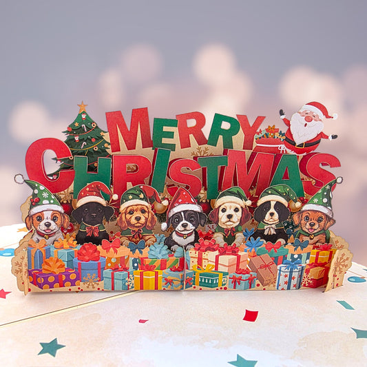 Colorpop Up Card Christmas Puppies