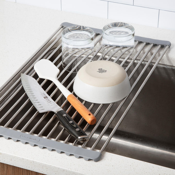 Roll-Up Over The Sink Dish Rack -55Cm