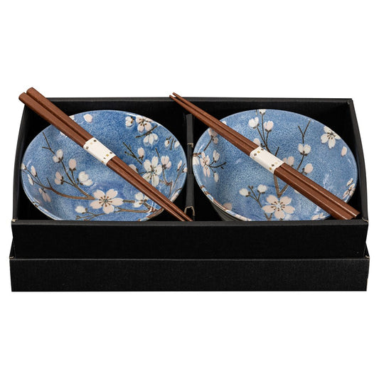 Omotenashi Fujisakura Bowls With Chopsticks - Set Of 2