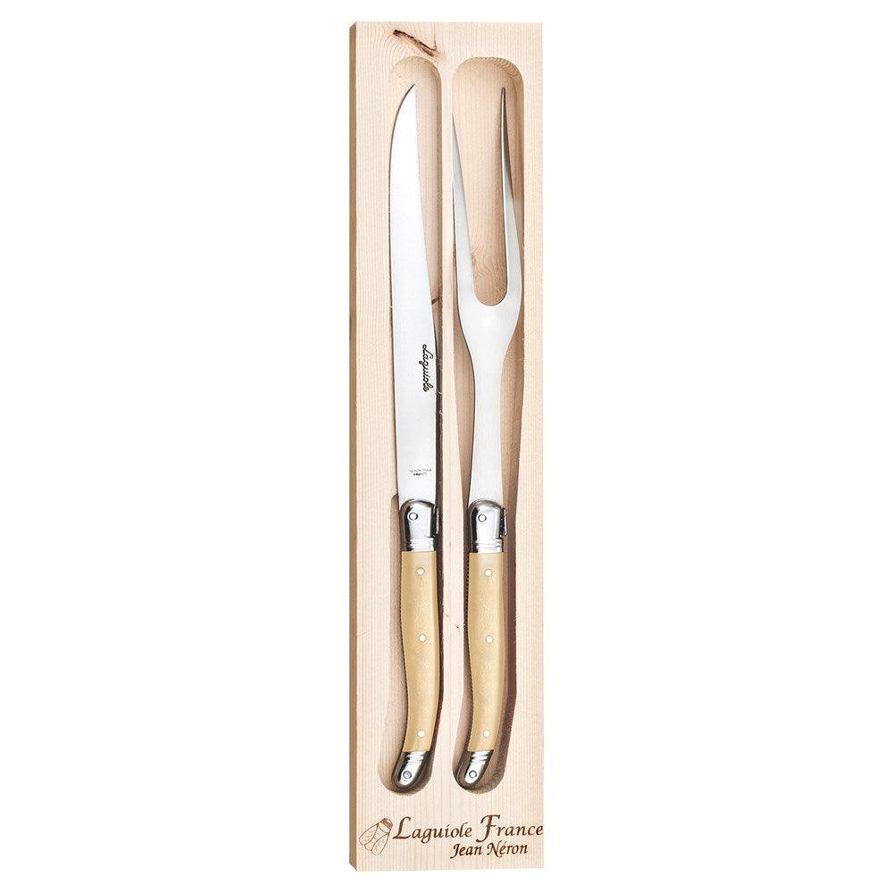 Laguiole Carving Set Light Horn