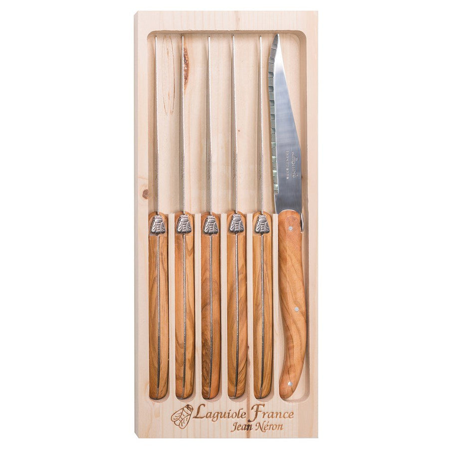 Laguiole Table Knife Set Olive Wood